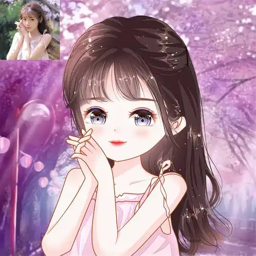 q版头像设计真人照片转手绘情侣卡通画定制漫画脸t水晶风代画插画