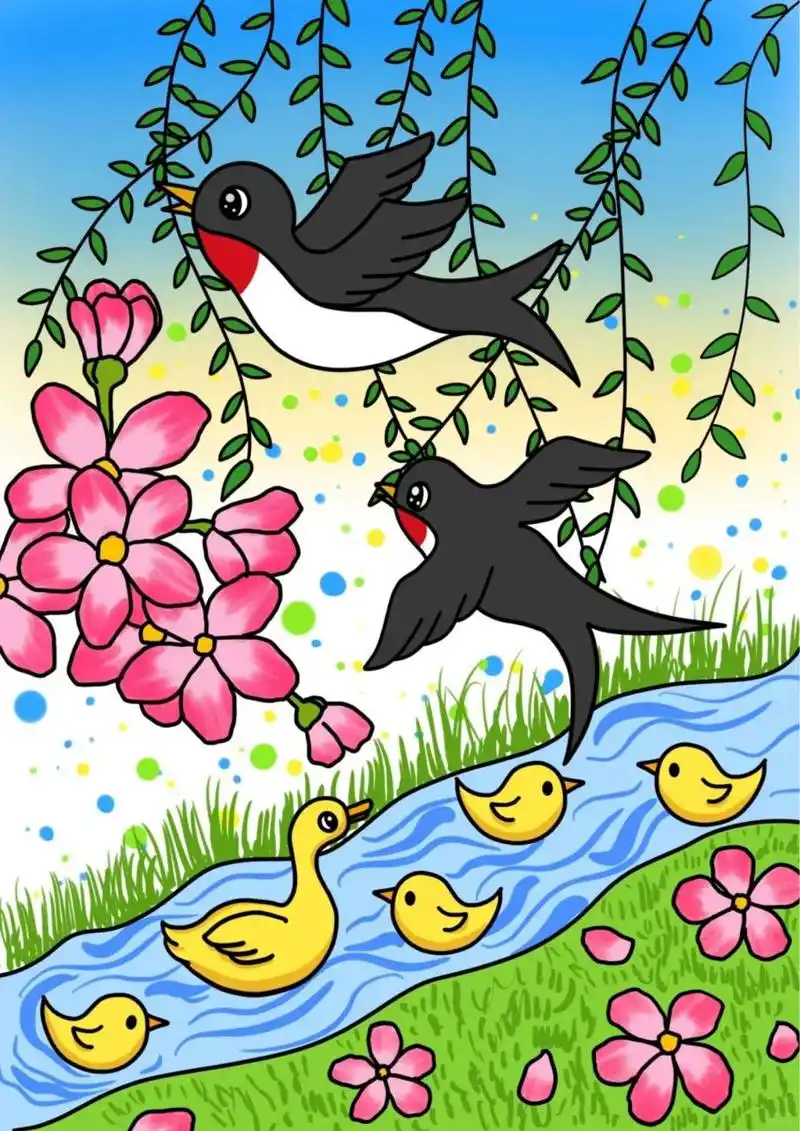 春天的画初中生  春天的画,对于初中生来说,是一些充满生机与活力的