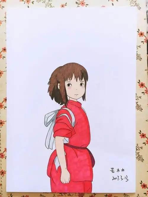 马克笔手绘宫崎骏人物若木木手绘作品