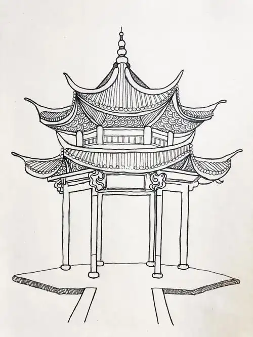 简笔画亭子简笔画亭台楼阁简笔画亭台楼阁怎么画怎么画简笔画教程绘画