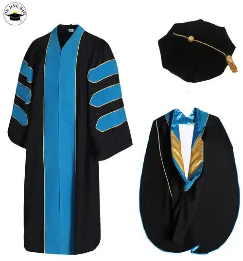 定制欧美大学学位服美国校服毕业礼服整套男女披肩绶带学士服批发