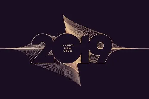 时尚高端奢华轻奢黑金质感的高品质商务商业2019新年圣诞节海报主标题