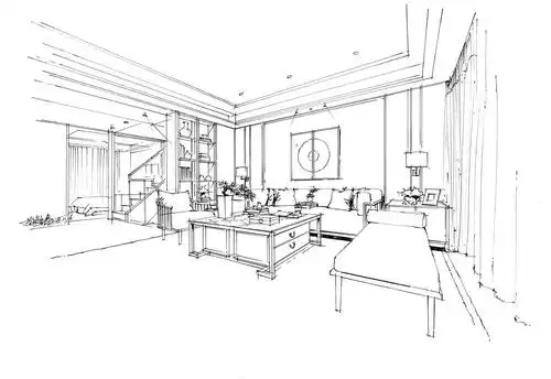 苗长银手绘—室内家装空间手绘线稿范例|空间|家装设计|苗长银手绘
