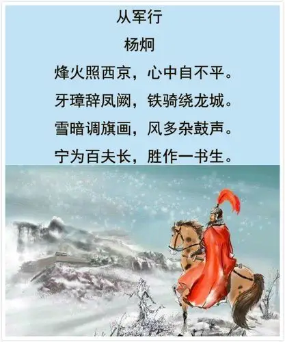 古诗文经典传承:《从军行》 唐 杨炯