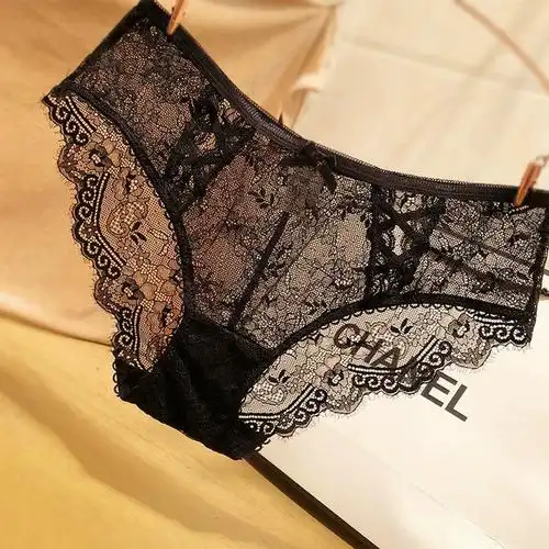欧美性感蕾丝女士内裤诱惑镂空透明无痕低腰三角裤