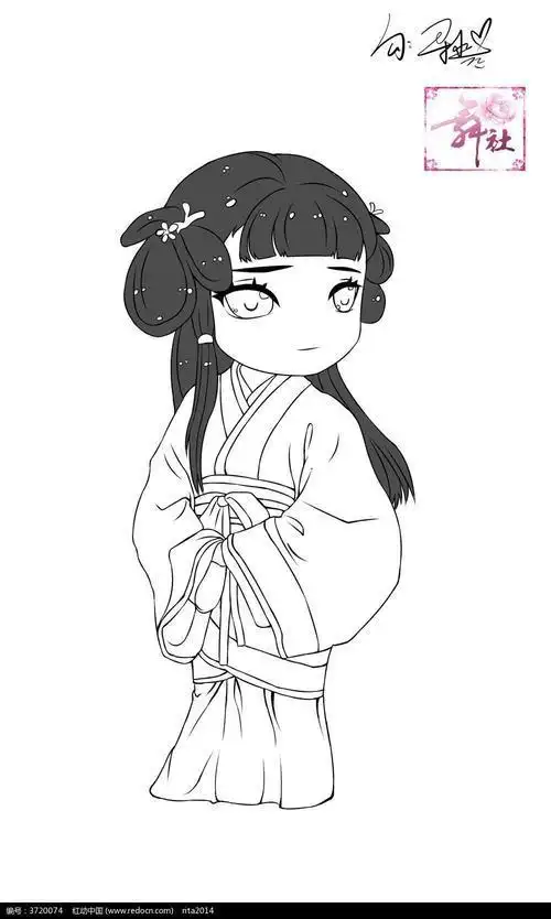 q版古装美女简笔画q版古风女孩简