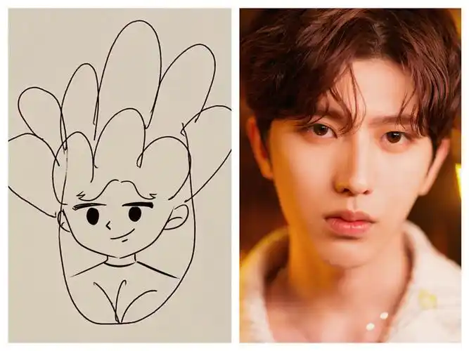 蔡徐坤画的郭麒麟是憨憨萌萌的德云少班主.