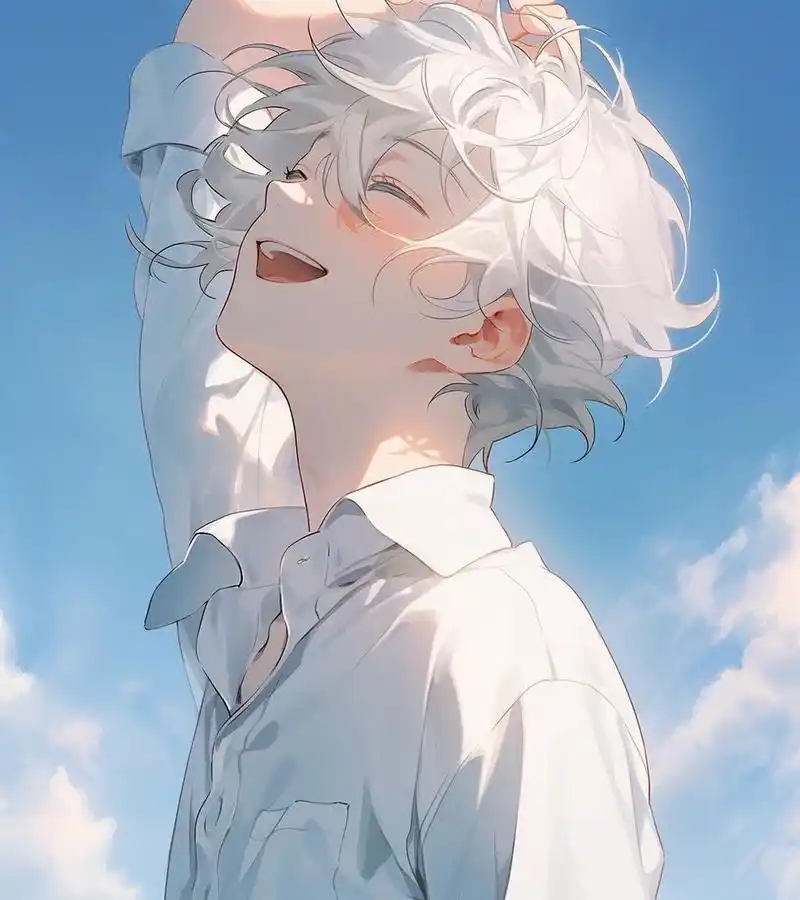 简约男生头像 i 治愈系头像 治愈系阳光男头,蓝色系,治愈系