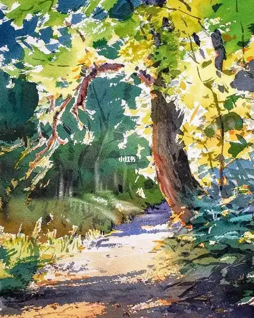 水彩 树的画法  |yong hong zhong_水彩画_教程_水彩画教程_兴趣爱好