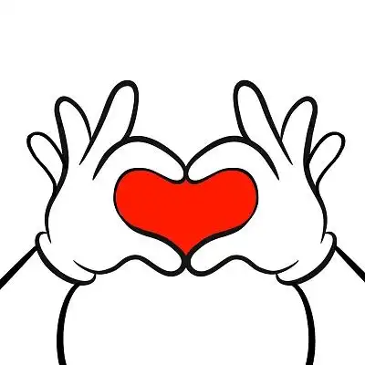 卡通手绘比心手势元素手势氛围png素材