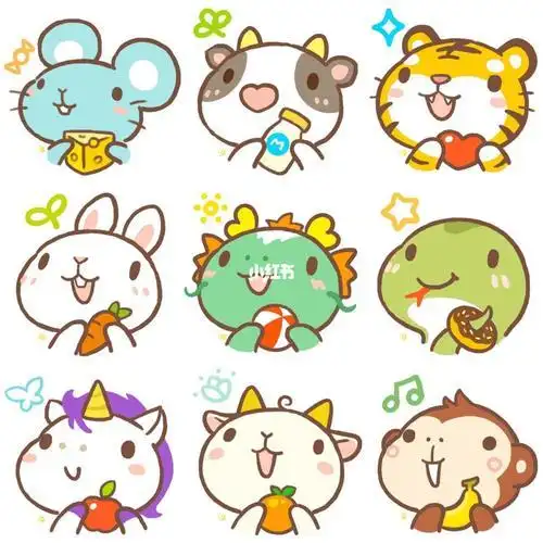 卡通十二生肖头像十二生肖头部卡通图片