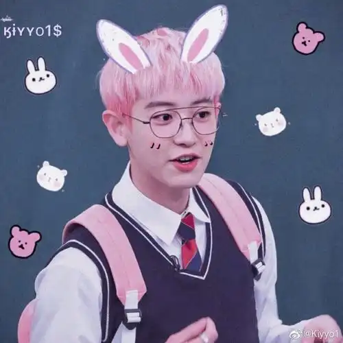 朴灿烈1粉白发色头像合集