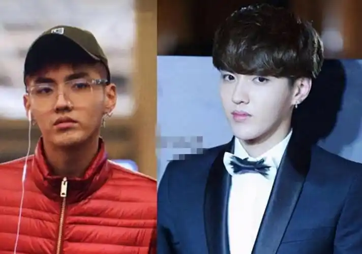 吴亦凡李冰冰平时装扮俏皮又可爱,可能没画口红和眼妆,戴框架眼镜遮掩