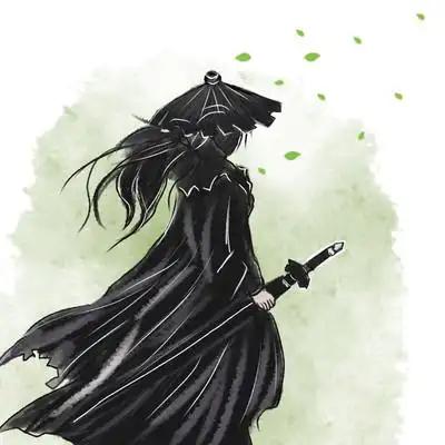 原创元素古风水墨拿剑的侠客