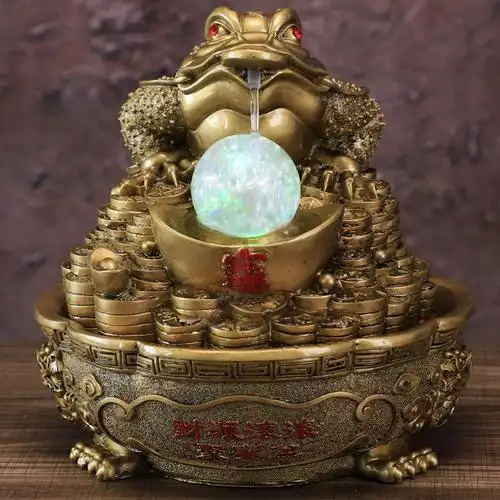 金蟾吐水转运珠发光转球流水喷泉开业乔迁新居礼品风水招财摆件