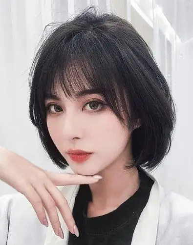 假发女齐耳短发短直发齐刘海韩国bobo头内扣帅气中性假头套