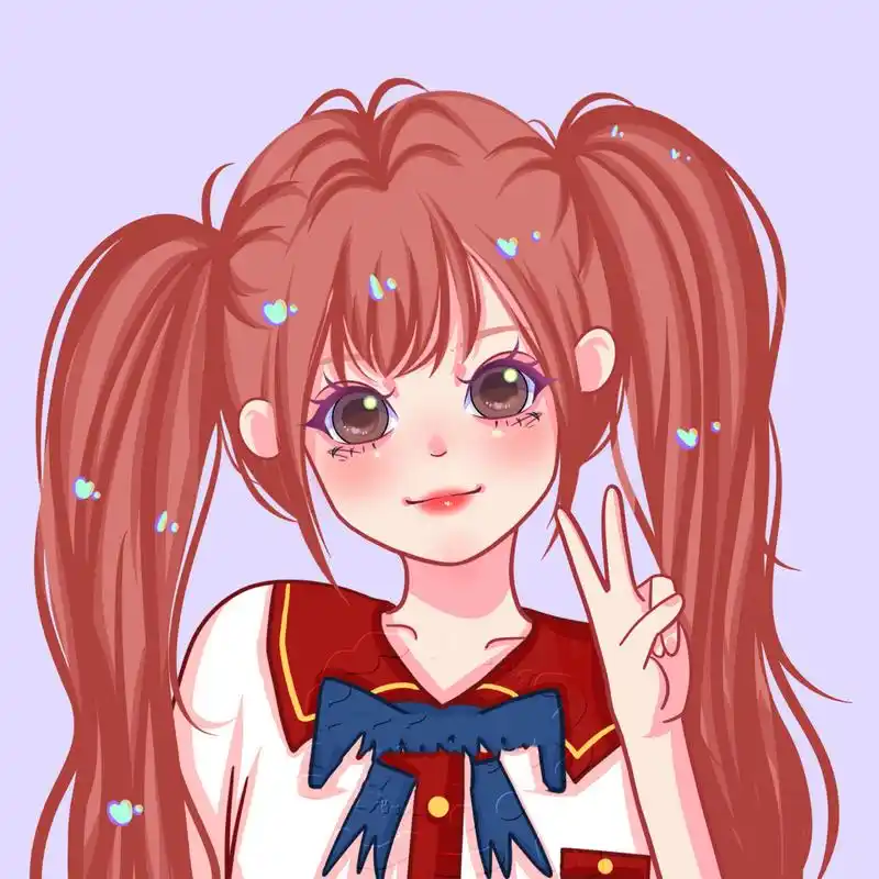 樱校公用头像第二弹 今天#画了一组双马尾两款发色的樱校头像送给粉丝