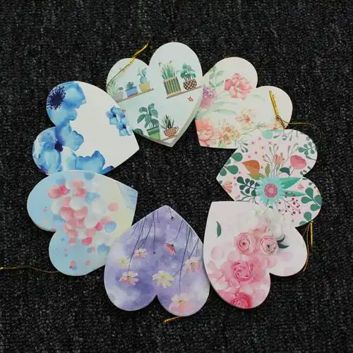 韩国创意心形小卡片花店蛋糕店感谢祝福留言贺卡对折爱心明信片