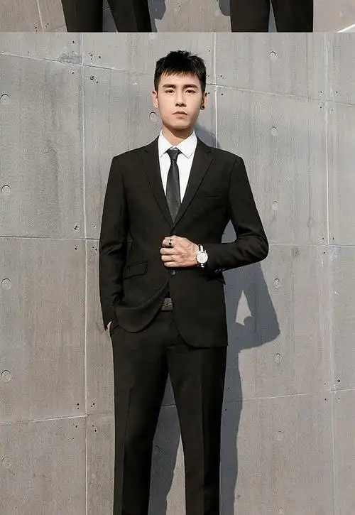 檀典 西服套装男面试正装毕业照西装修身职业装学生求职三件套结婚