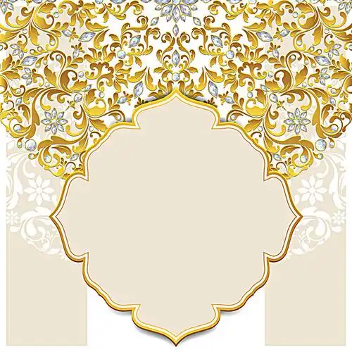 > 金色鎏金花纹欧式花纹邀请函背景素材