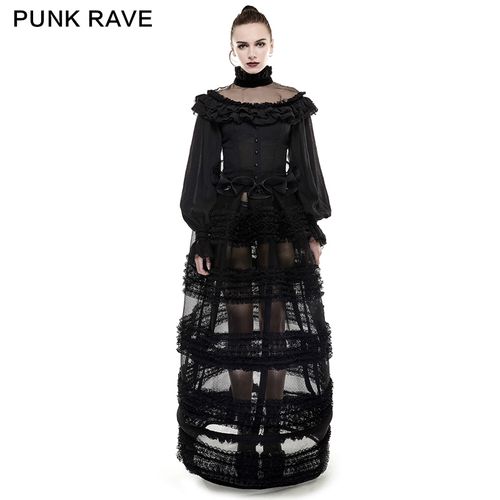 魔叹punkravepyon巴洛克哥特gothic洛丽塔蕾丝长裙半身裙