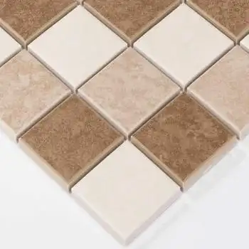 游泳池马赛克陶瓷砖地中海浴室背景墙卫生间防滑地砖拼花建材 浅棕色