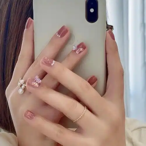 假指甲贴片可拆卸夏日小奶牛美甲穿戴甲片美甲贴片甲片成品短款女