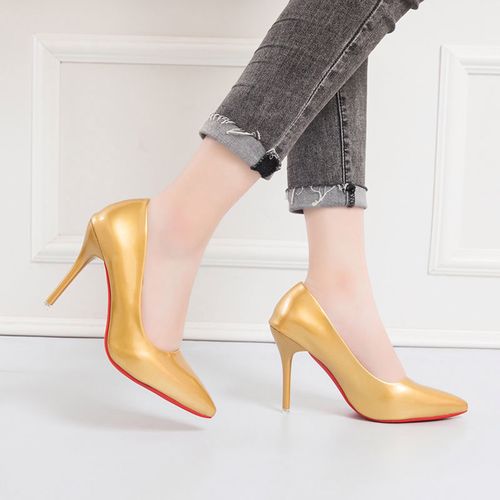 恨天高男士高跟鞋10cm大号浅口尖头漆皮细跟超高跟伪娘反串cd情趣性感