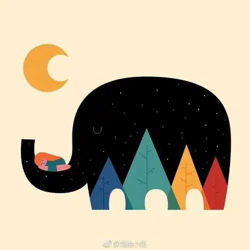 一组童趣可爱的动物创意插画