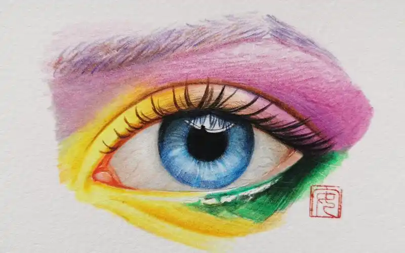 彩铅画,眼睛的表达.