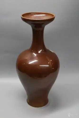 仿古工艺品 瓷器 定窑紫定盘口瓶