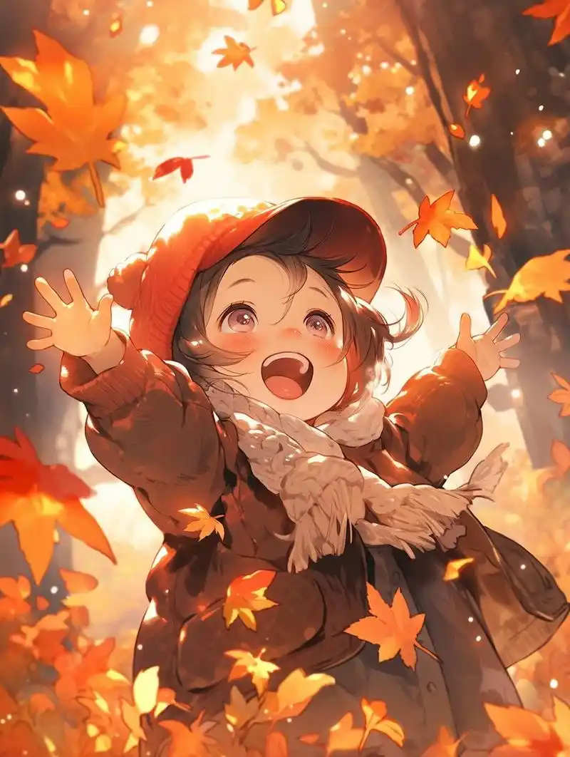 2--秋天可爱女孩头像壁纸 治愈 的笑容加上金色的阳光,心情也是美美哒