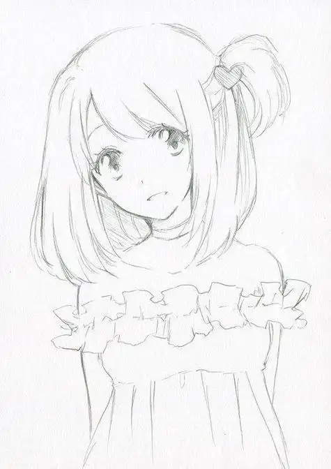 简笔画 线稿 黑白配 动漫 唯美