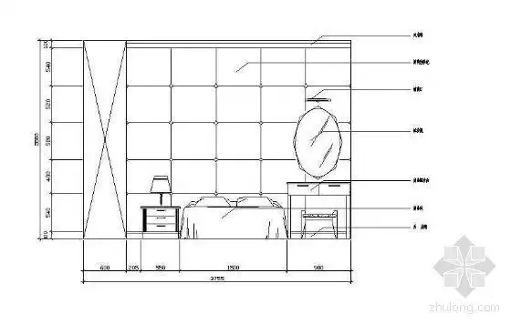 床头墙面立面图块29-室内cad图块-筑龙室内设计论坛