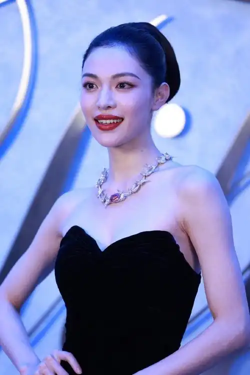 钟楚曦红唇盘发