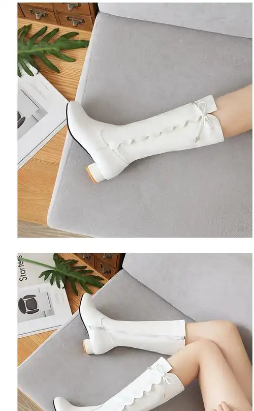 小学生靴子女孩长筒靴子女童冬季儿童马丁靴加绒靴高筒棉靴公主礼服靴