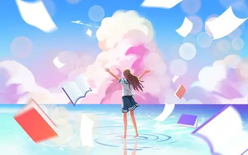 手绘卡通唯美小清新梦想原创插画海报