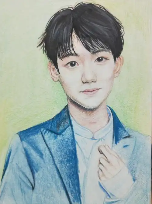 彩铅手绘王源.