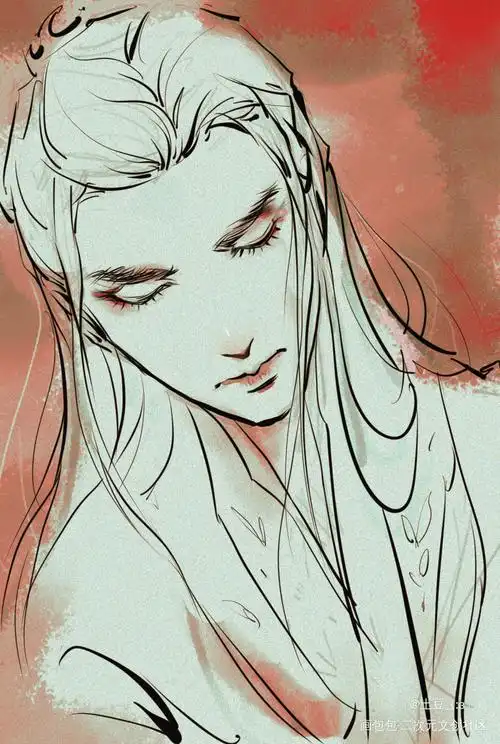 白发_山河令剧版温客行手绘绘画作品