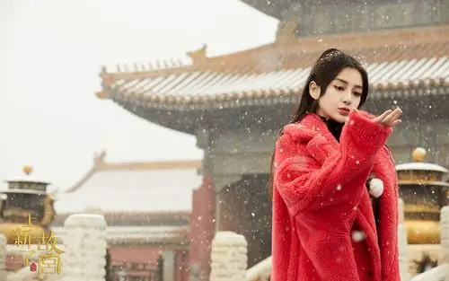 angelababy雪中仙气高清桌面壁纸