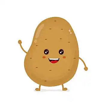 可爱,高兴,微笑,有趣,土豆,矢量,卡通,插画,象征,设计,隔绝,白色背景