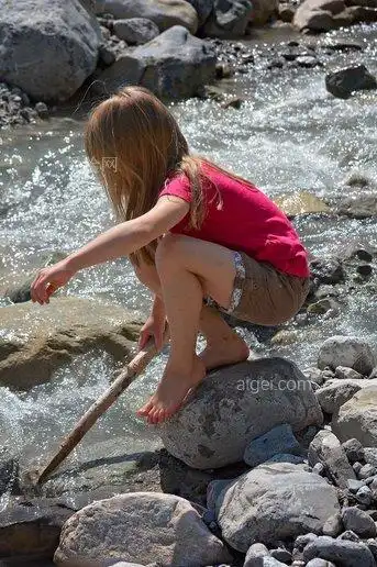 人, 人, 孩子, 女孩, 金发碧眼的, 赤脚的, 地板(human, person