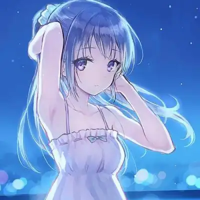 蓝色系动漫女头 高清蓝色系二次元少女头像图片_女生头像_美头网