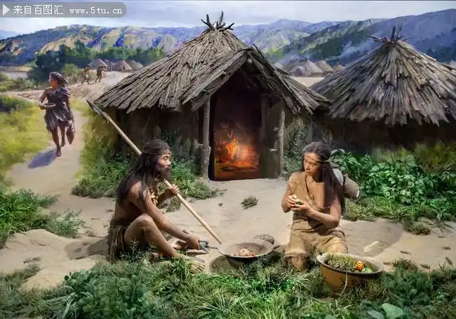 原始人图片-古代人物生活-百图汇素材网
