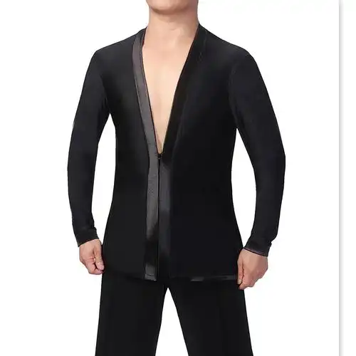 男士拉丁舞上衣男服服装上装国标舞表演演出服比赛服拉丁舞上装
