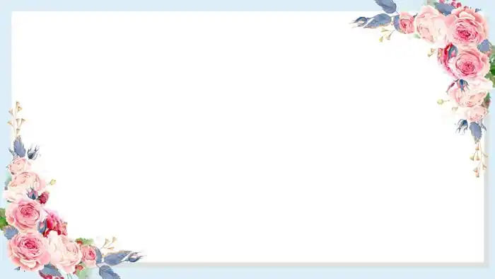 四张淡雅水彩花卉ppt边框背景图片