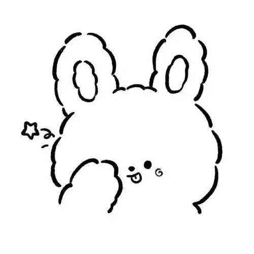 可爱小动物黑白简笔画头像
