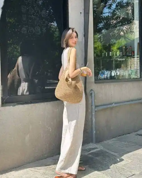 亚麻阔腿裤,这样穿才真的时髦!