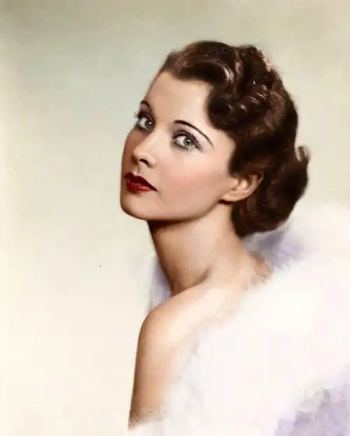 上色老照片重温好莱坞女星之美_费雯丽(vivien leigh) #好莱坞