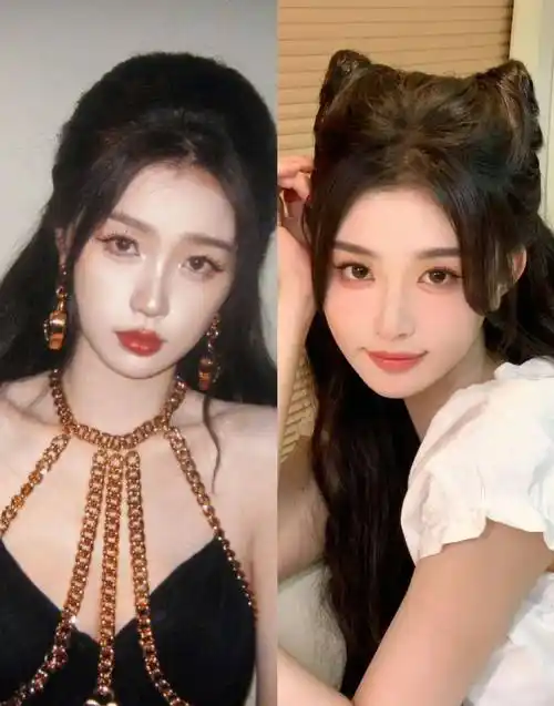 虞书欣米兰时装周造型撞脸孔雪儿,女团风好看但是不高级?